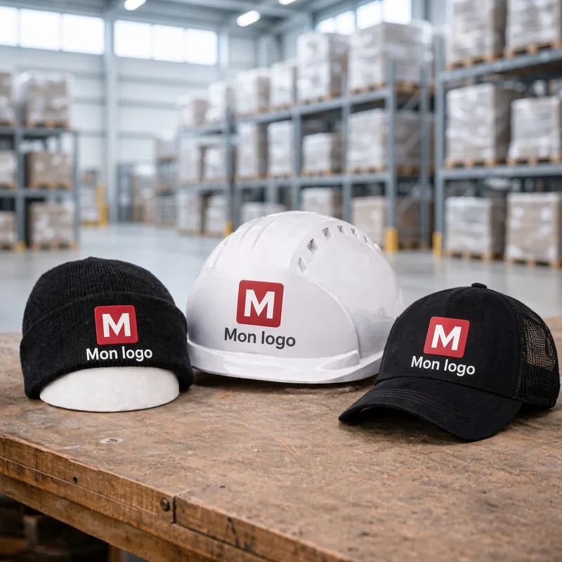 Bonnet, casque de chantier et casquette personnalisés au logo